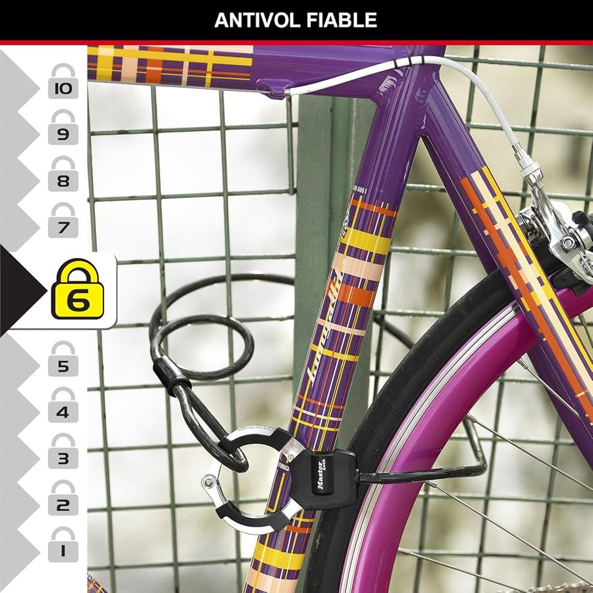 Master Lock – câble antivol 1 m à clé vue 2