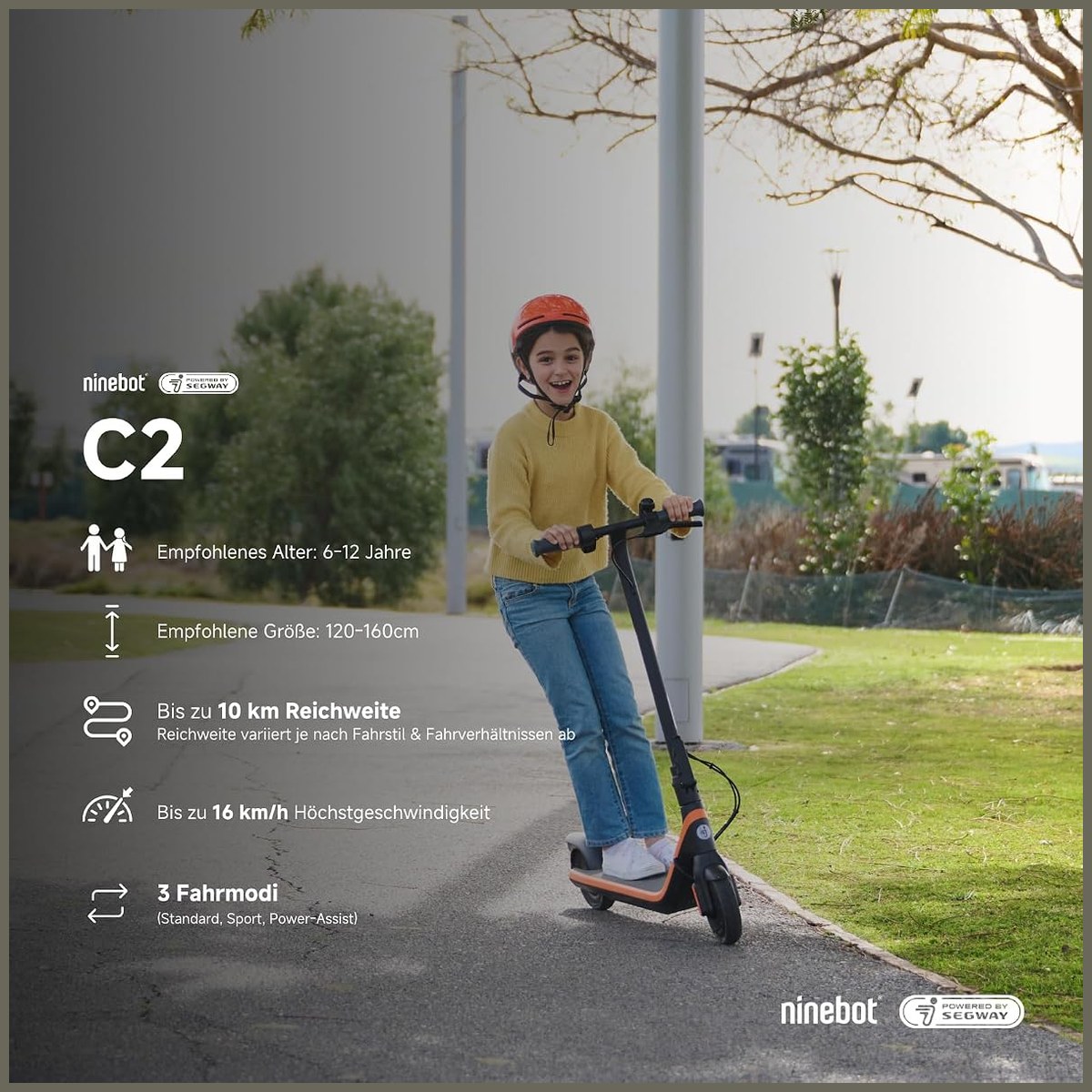 Segway Ninebot C2 E – trottinette enfant 120-160 cm vue 3