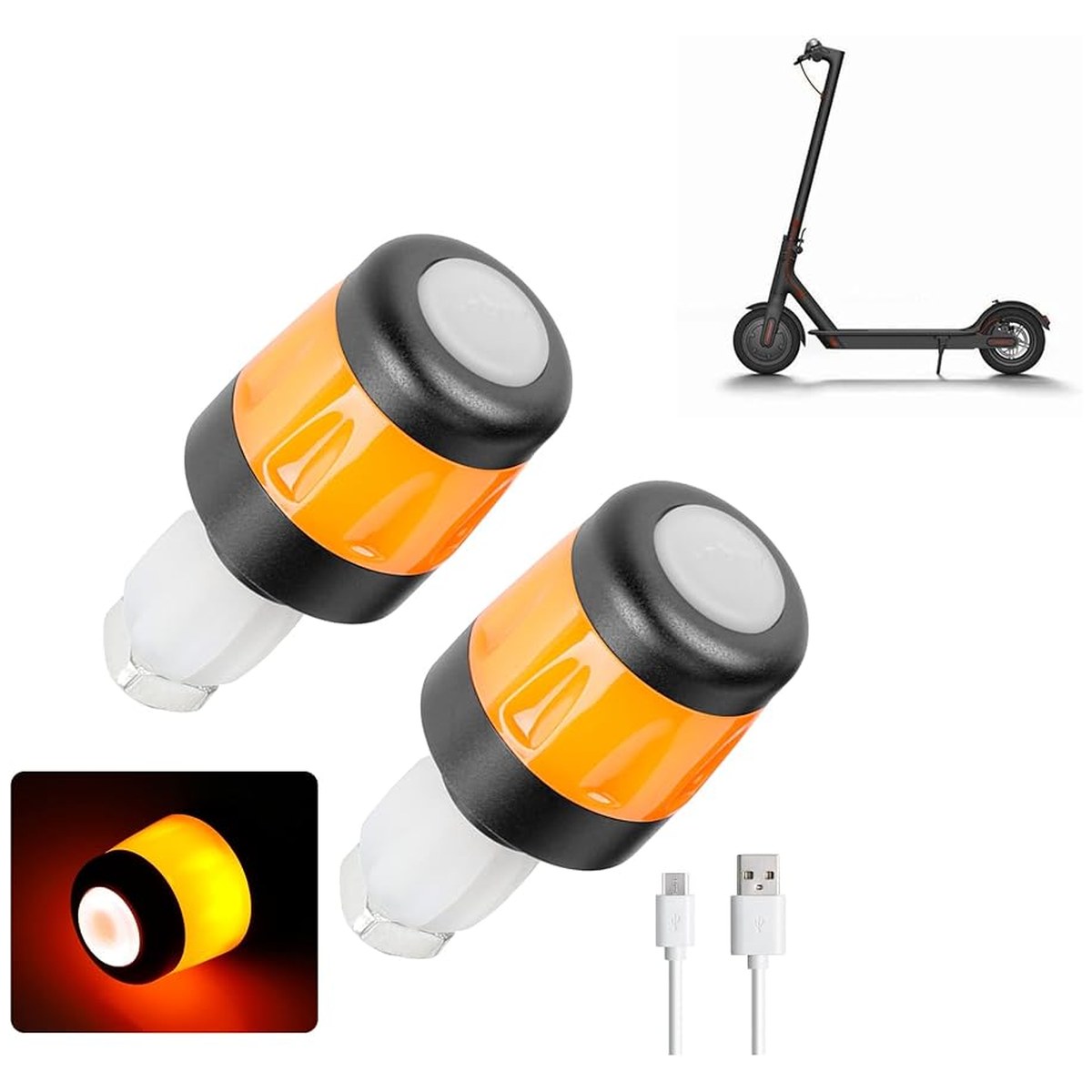 Bouchon de guidon LED rechargeable vue 5