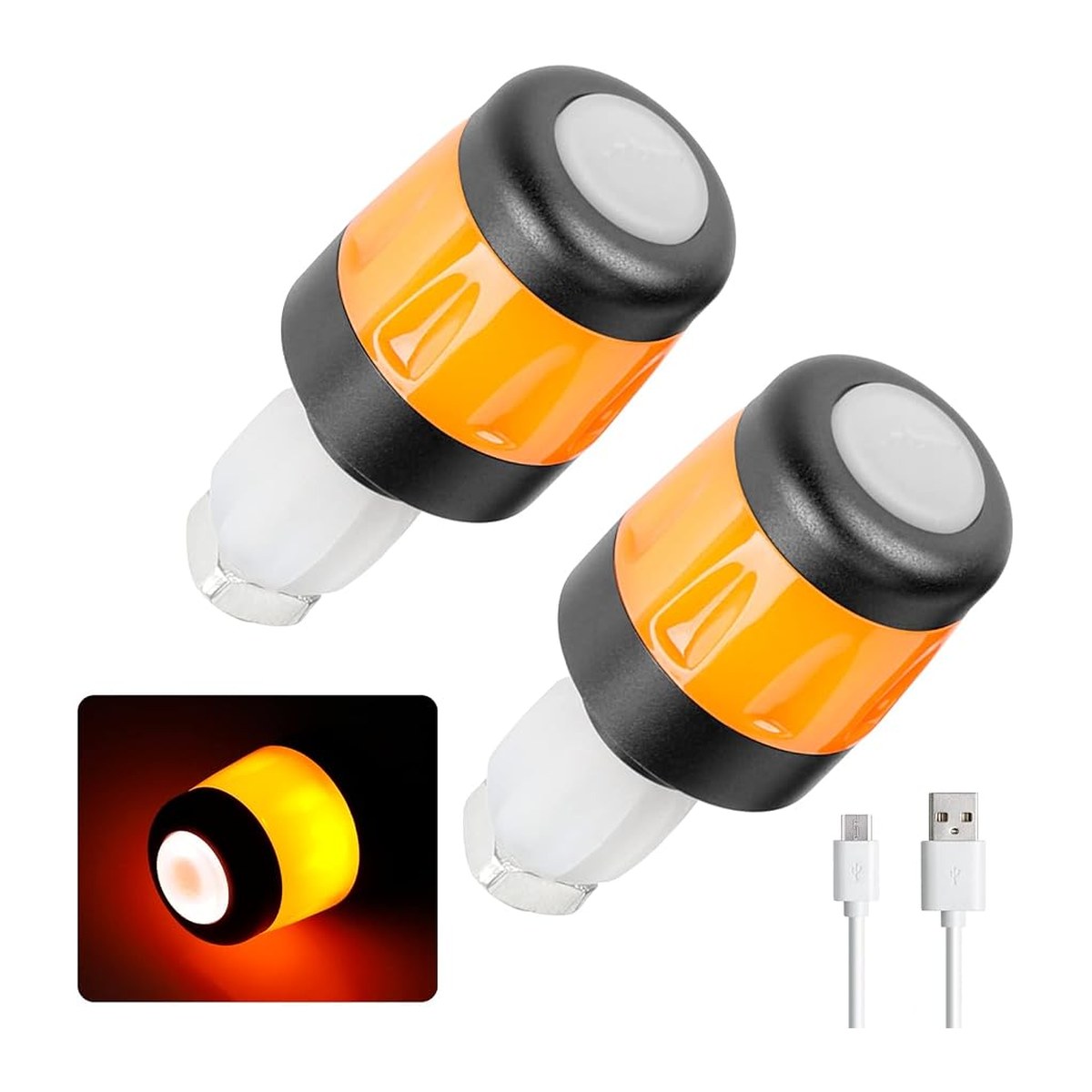 Bouchon de guidon LED rechargeable vue 3