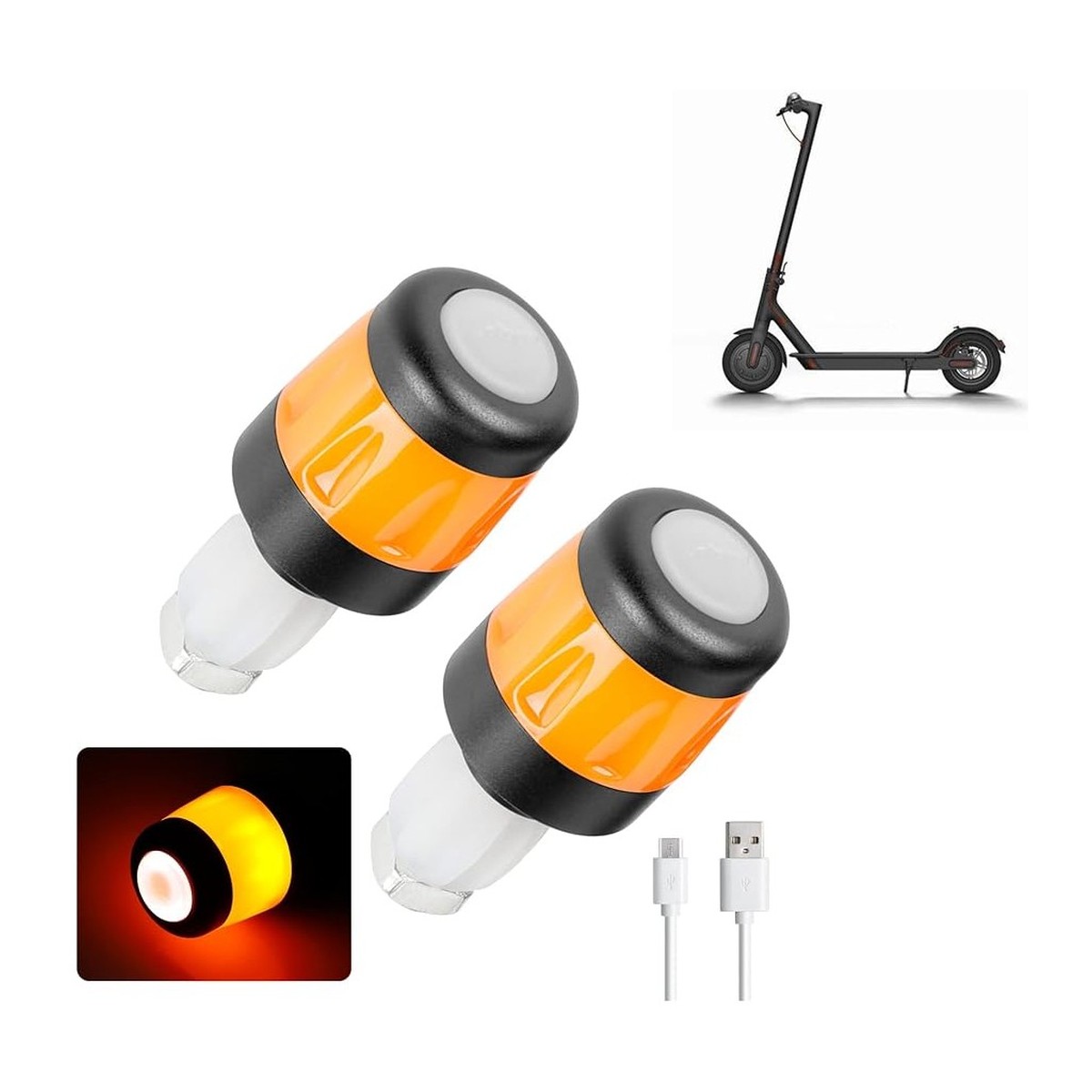 Bouchon de guidon LED rechargeable