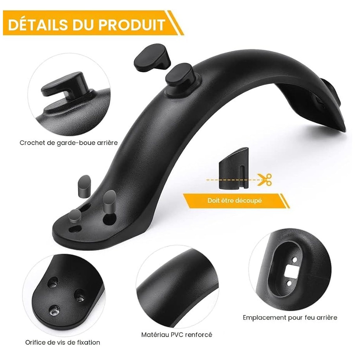 Garde-boue arrière Xiaomi M365/Pro + support vue 4