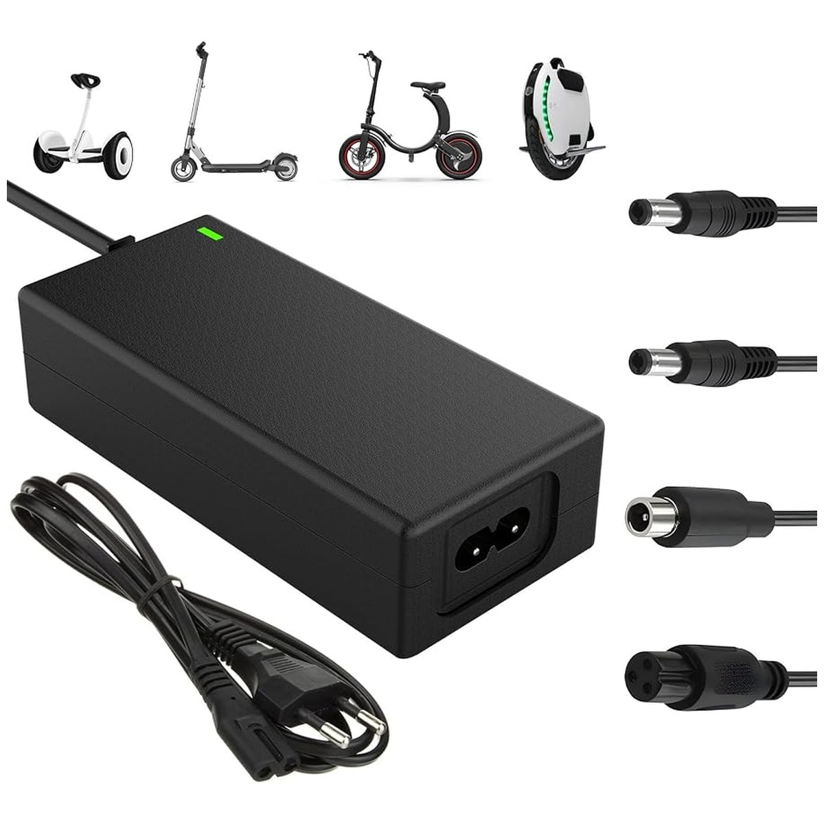 Chargeur 42 V 2 A – 4 connecteurs vue 3