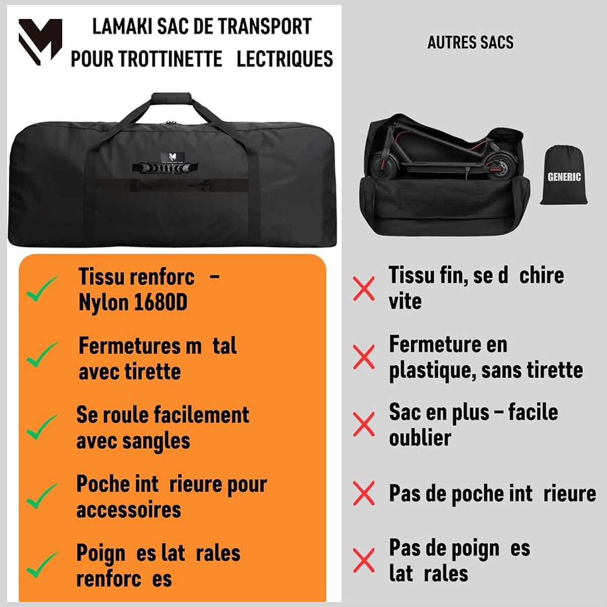 Sac de transport lamaki – taille XXL vue 3
