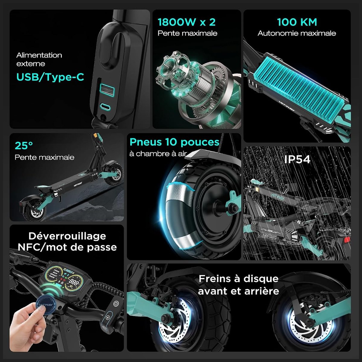 HITWAY H11 – double moteur, 110 km vue 3