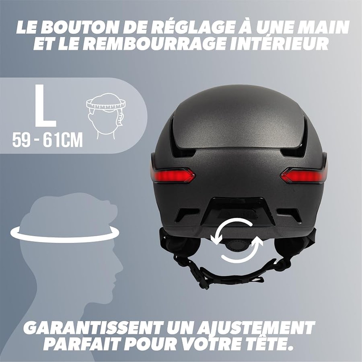 Casque T'nB Vizion – LED et clignotants vue 2