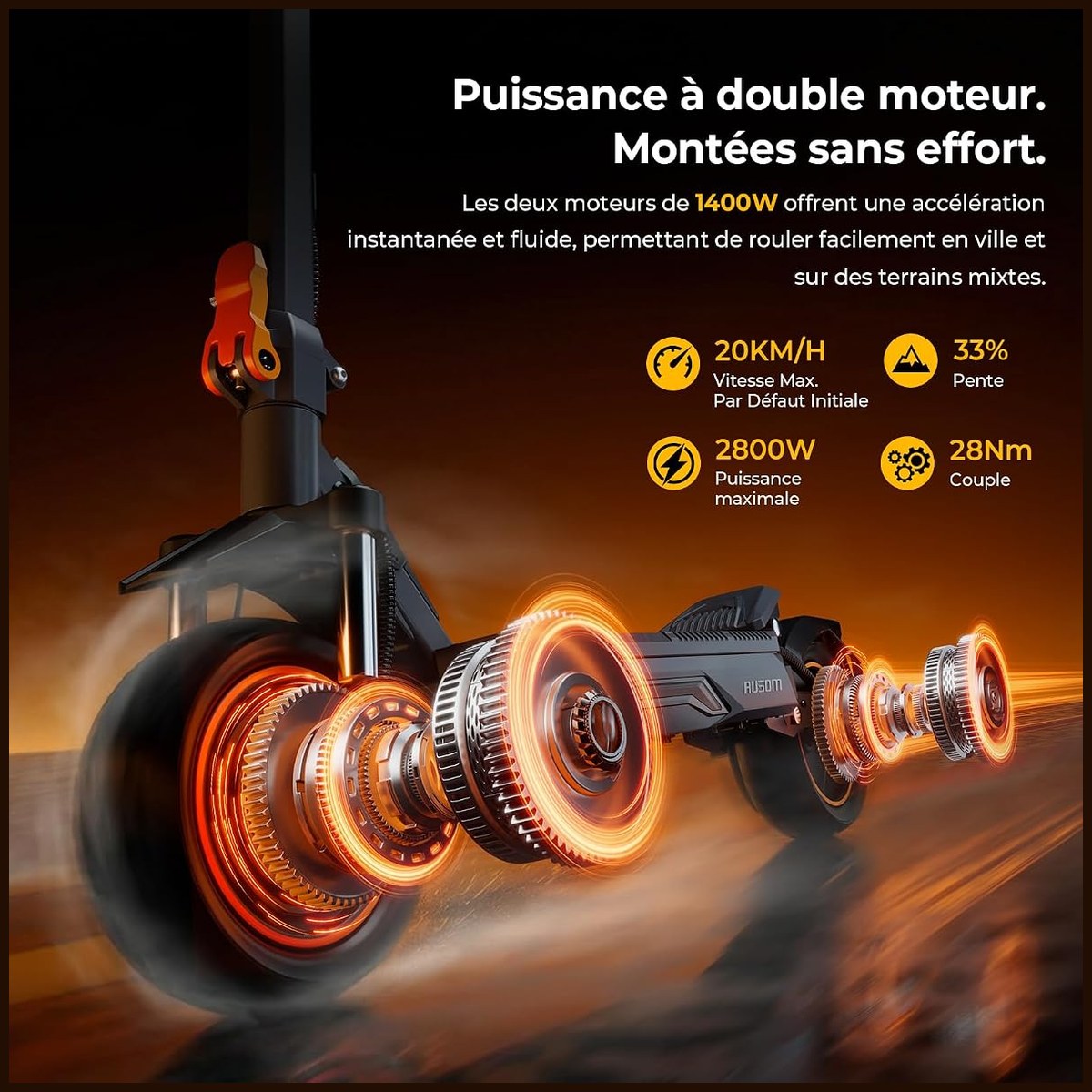 Ausom K20 Pro – double moteur, 90 km vue 3